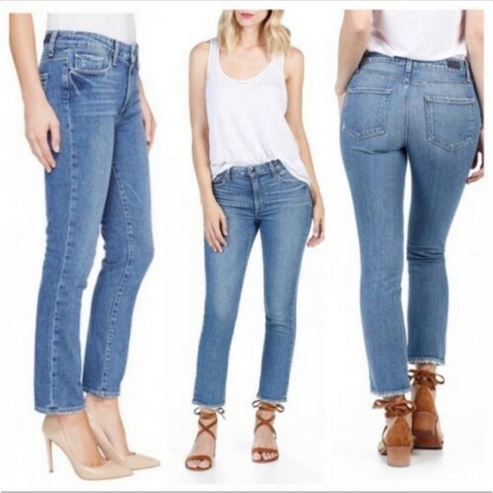 PAIGE Vintage Jaqueline Straight Distressed Jeans